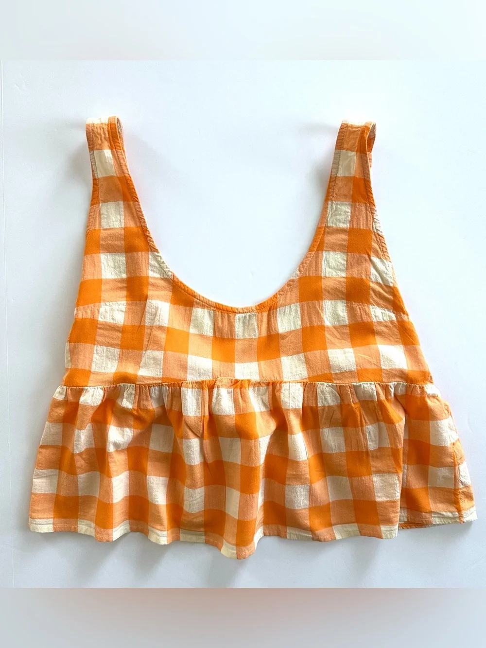 ✨Set✨LyreBird by Anthropologie Swing Tank & Barrel Boxer Pants Marigold Gingham - Picture 12 of 16
